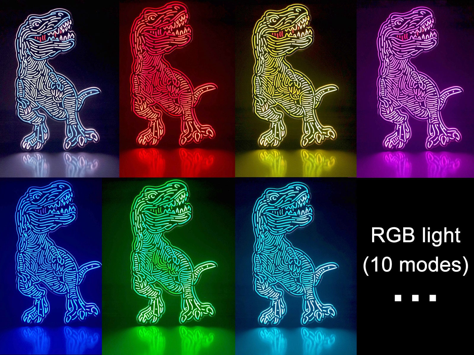 Dinosaur T-Rex LED Light, Dinosaur Led Wall Art, Dinosaur T-Rex Decoration, T-Rex Lamp, Dinosaur Desktop Ornaments, Dinosaur Toys For Child