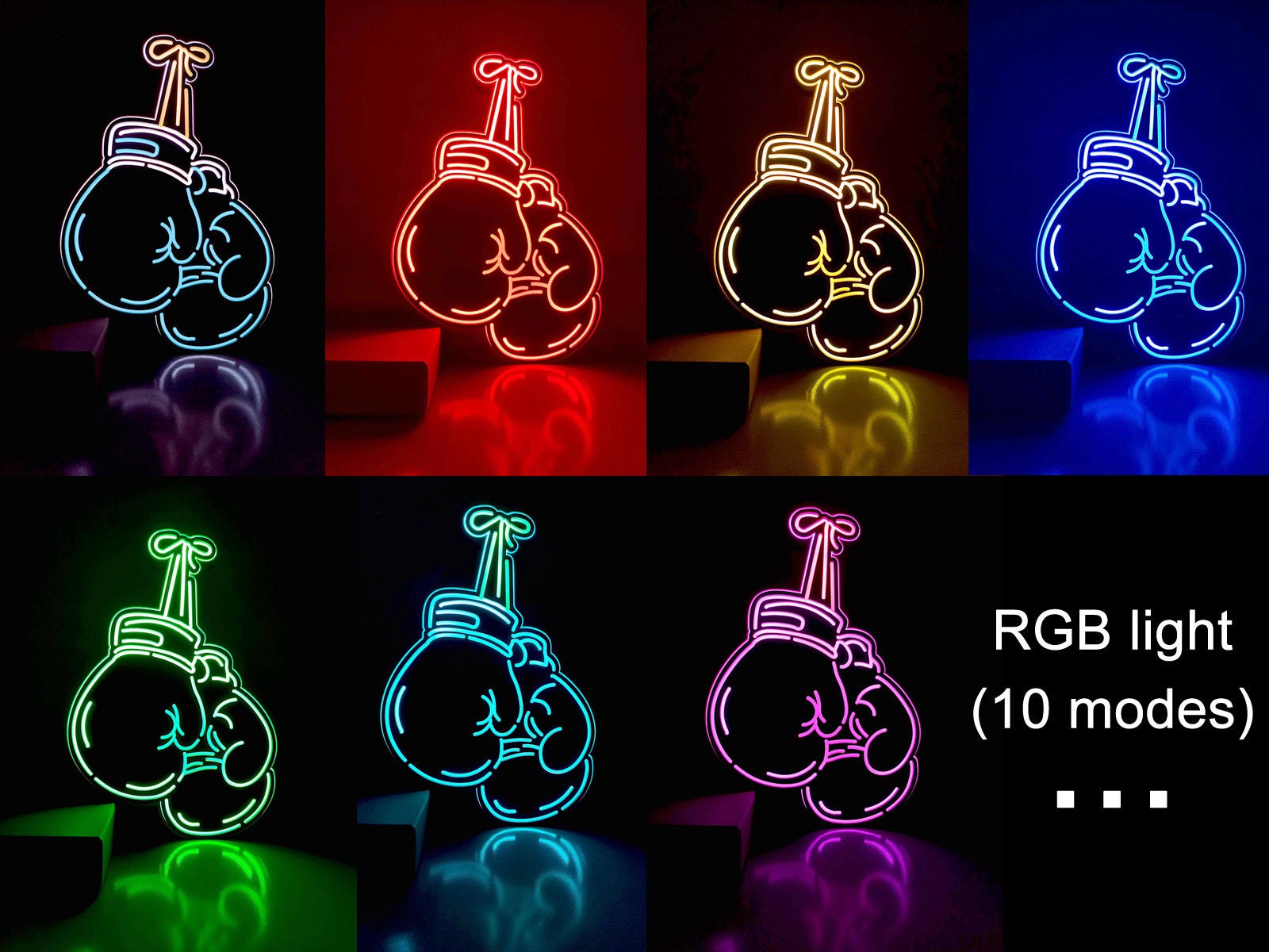 Boxing Gloves LED Light Box, Boxing Gloves Sign, Boxing Neon Sign, , Boxers Gift, Sport Room Bedroom Wall Decor, Boxing Gym Neon Decorations