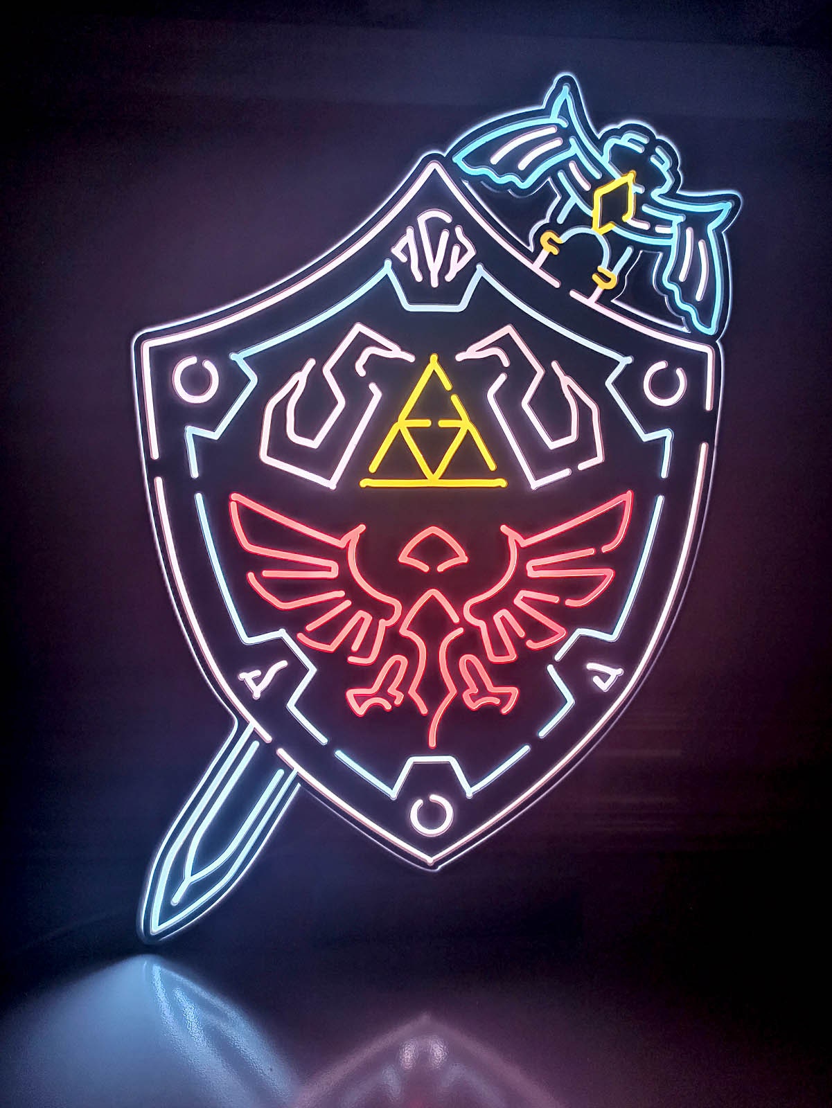 Master Sword Hylian Shield Led Light, Master Sword Hylian Shield Decor, Master Sword Hylian Shield Ornaments, Legend Of Zelda Wall Art