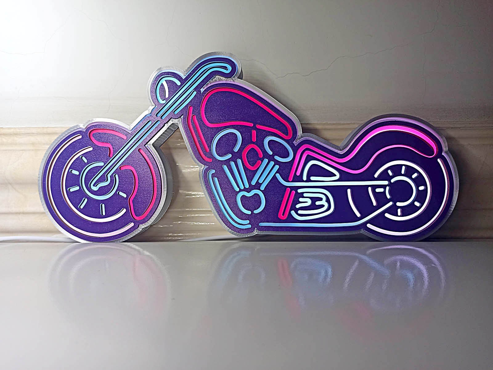 Garage Motorcycle LED Sign, Motorbike Led Light Sign, Motorcycle Ornaments, Motorcycle Wall Hangings, Garage Sign, Man Cave Led Light Box