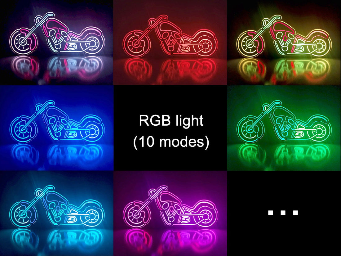 Garage Motorcycle LED Sign, Motorbike Led Light Sign, Motorcycle Ornaments, Motorcycle Wall Hangings, Garage Sign, Man Cave Led Light Box