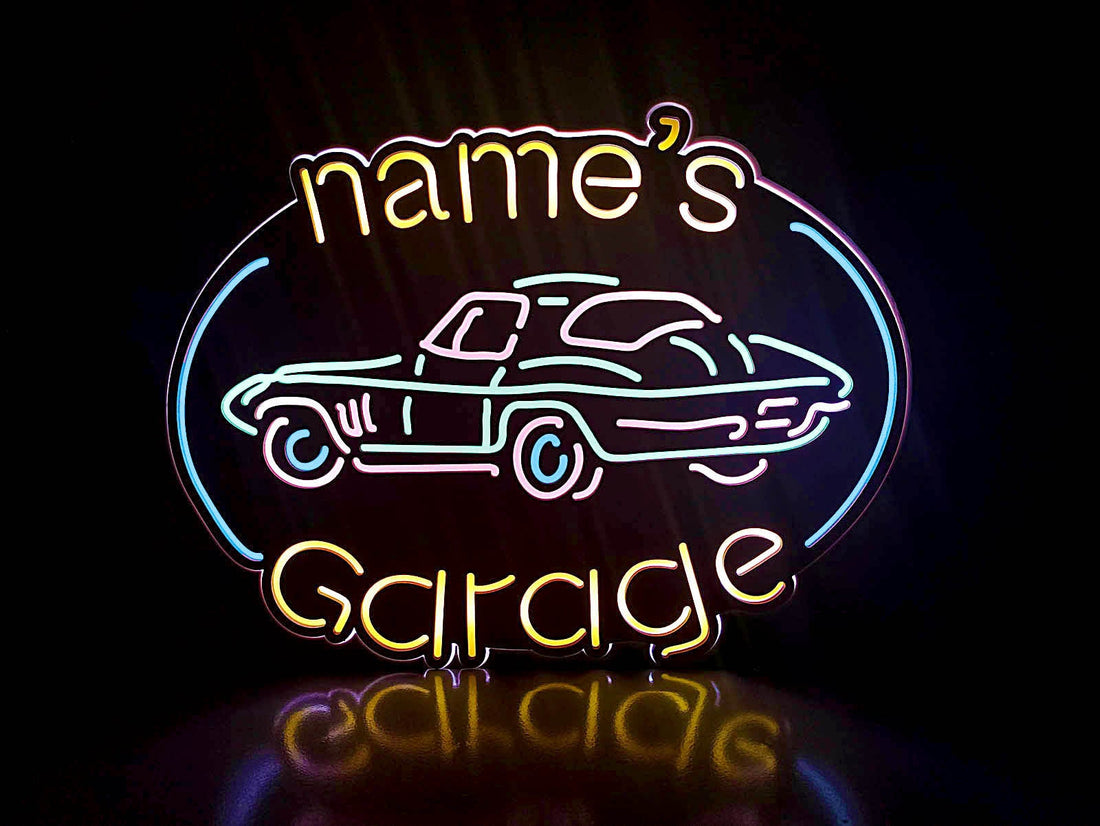 Personalized Name Garage Light Sign, Man Cave Sign, Names Led Light, Desktop Decorations, Wall Hangings, Gift for Him, Father's Day Gift