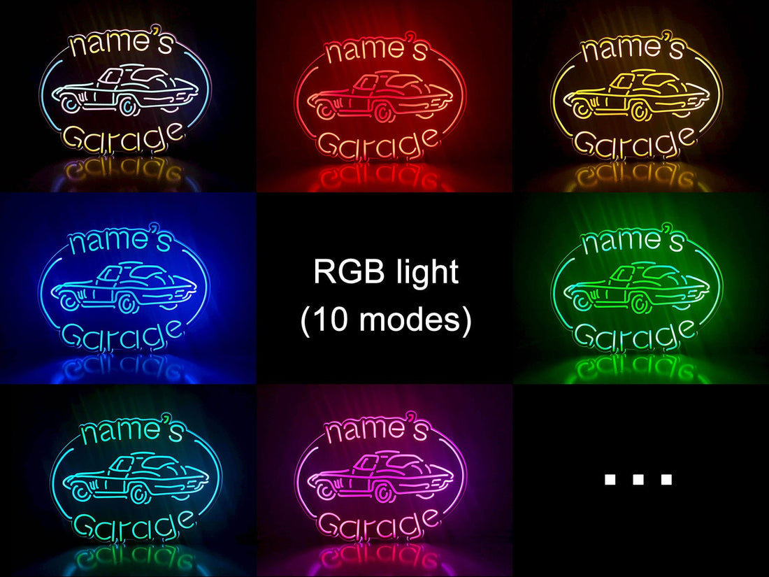 Personalized Name Garage Light Sign, Man Cave Sign, Names Led Light, Desktop Decorations, Wall Hangings, Gift for Him, Father's Day Gift