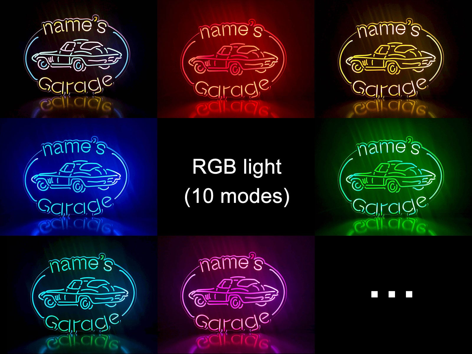 Personalized Name Garage Light Sign, Man Cave Sign, Names Led Light, Desktop Decorations, Wall Hangings, Gift for Him, Father's Day Gift