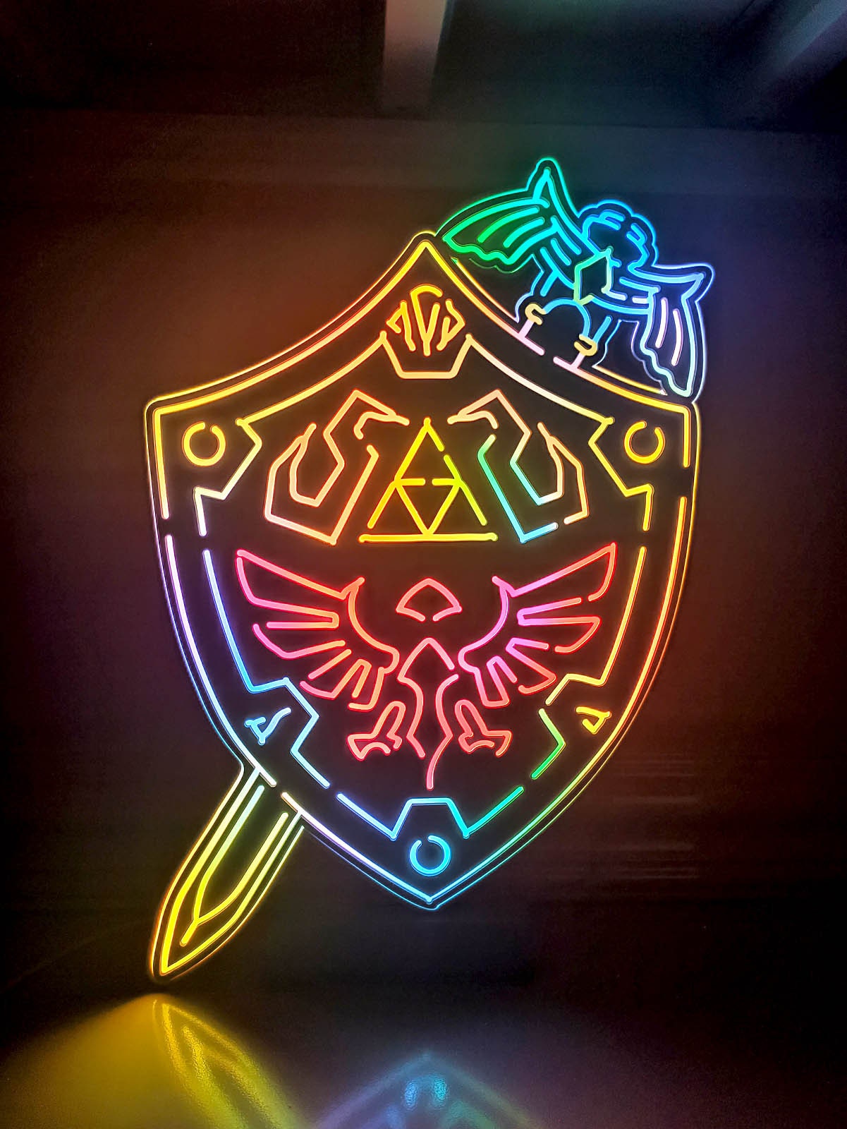 Master Sword Hylian Shield Led Light, Master Sword Hylian Shield Decor, Master Sword Hylian Shield Ornaments, Legend Of Zelda Wall Art