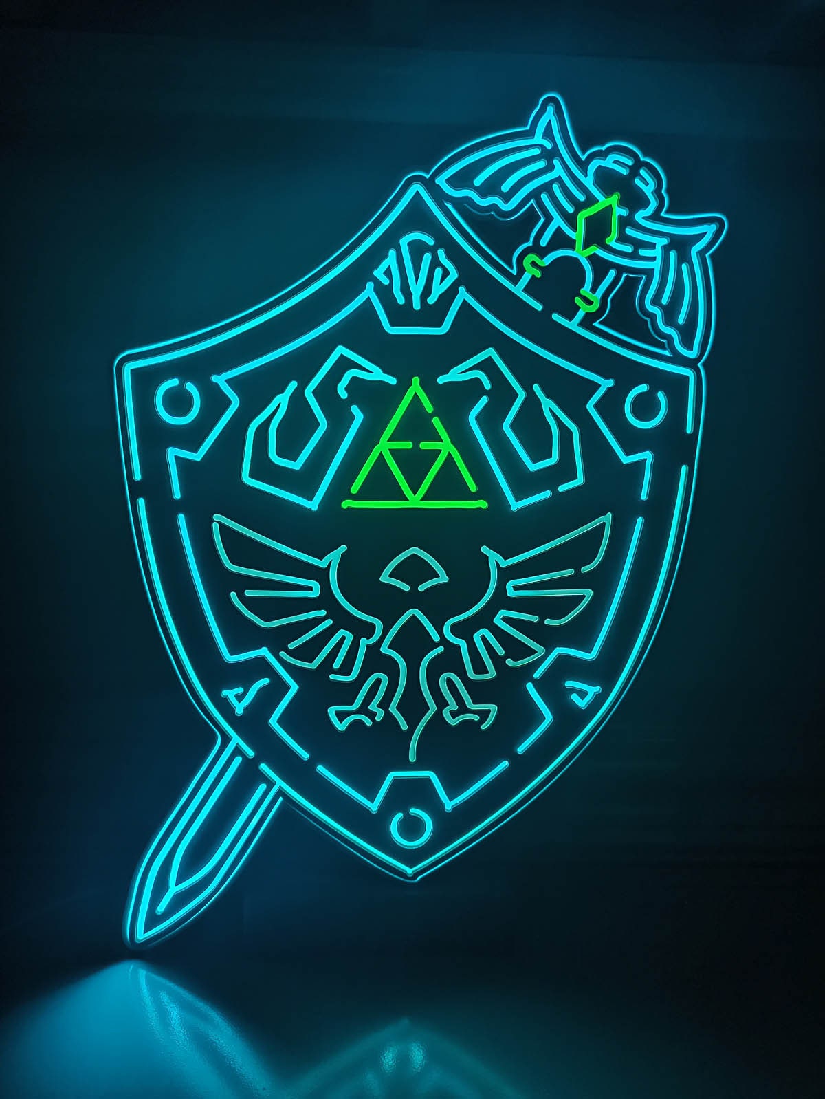 Master Sword Hylian Shield Led Light, Master Sword Hylian Shield Decor, Master Sword Hylian Shield Ornaments, Legend Of Zelda Wall Art