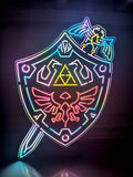 Master Sword Hylian Shield Led Light, Master Sword Hylian Shield Decor, Master Sword Hylian Shield Ornaments, Legend Of Zelda Wall Art