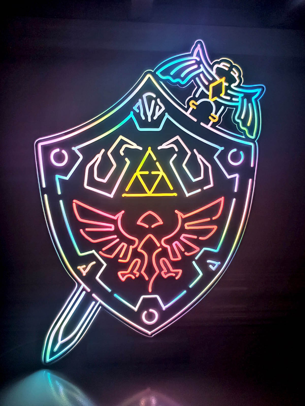 Master Sword Hylian Shield Led Light, Master Sword Hylian Shield Decor, Master Sword Hylian Shield Ornaments, Legend Of Zelda Wall Art
