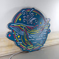 Ocean Whale Neon Like Sign, Whale Led Lightbox, Blue Whale Led Light, Whale Neon Light Wall Decor, Ocean Led Sign, Whale Led Night Light