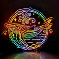 Ocean Whale Neon Like Sign, Whale Led Lightbox, Blue Whale Led Light, Whale Neon Light Wall Decor, Ocean Led Sign, Whale Led Night Light
