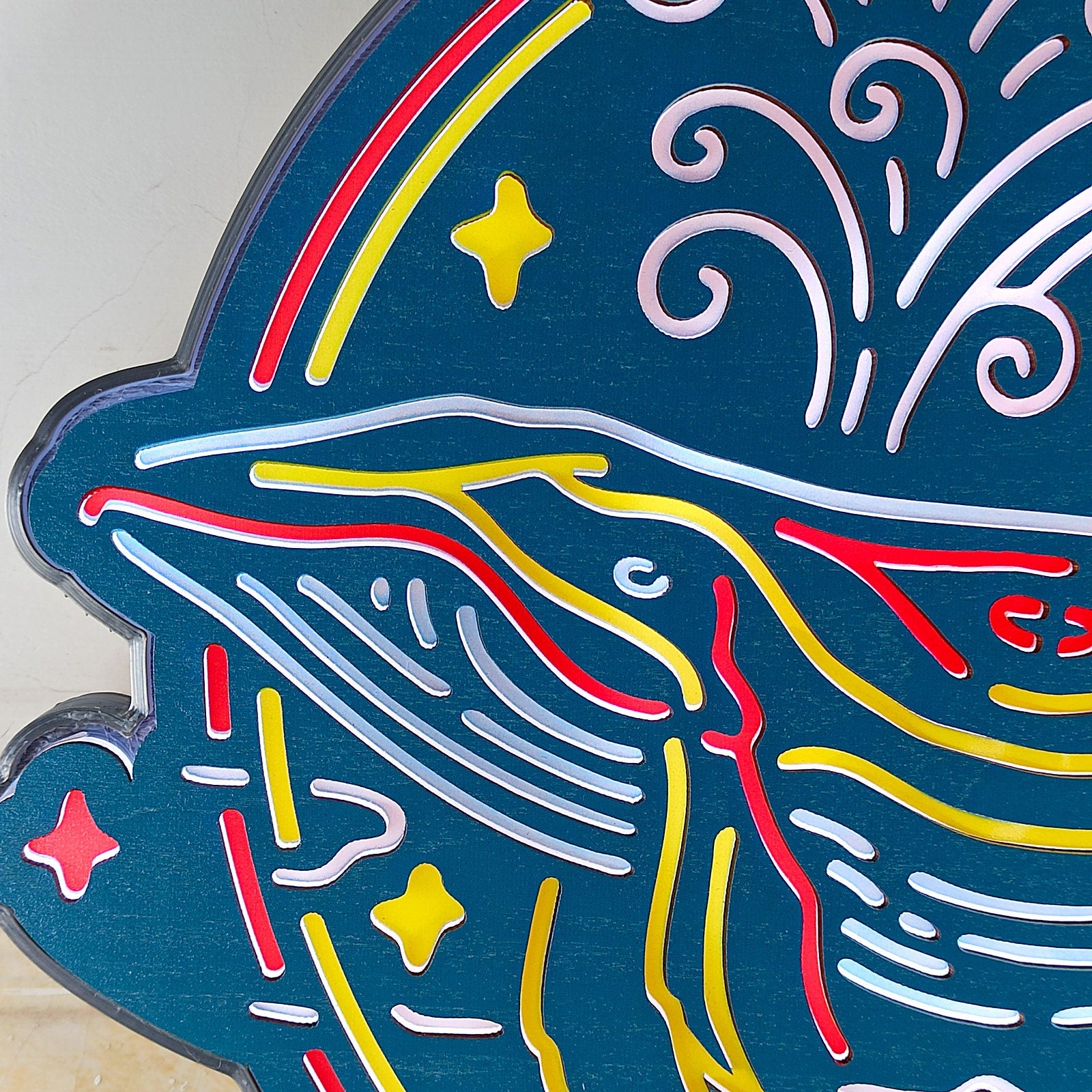 Ocean Whale Neon Like Sign, Whale Led Lightbox, Blue Whale Led Light, Whale Neon Light Wall Decor, Ocean Led Sign, Whale Led Night Light