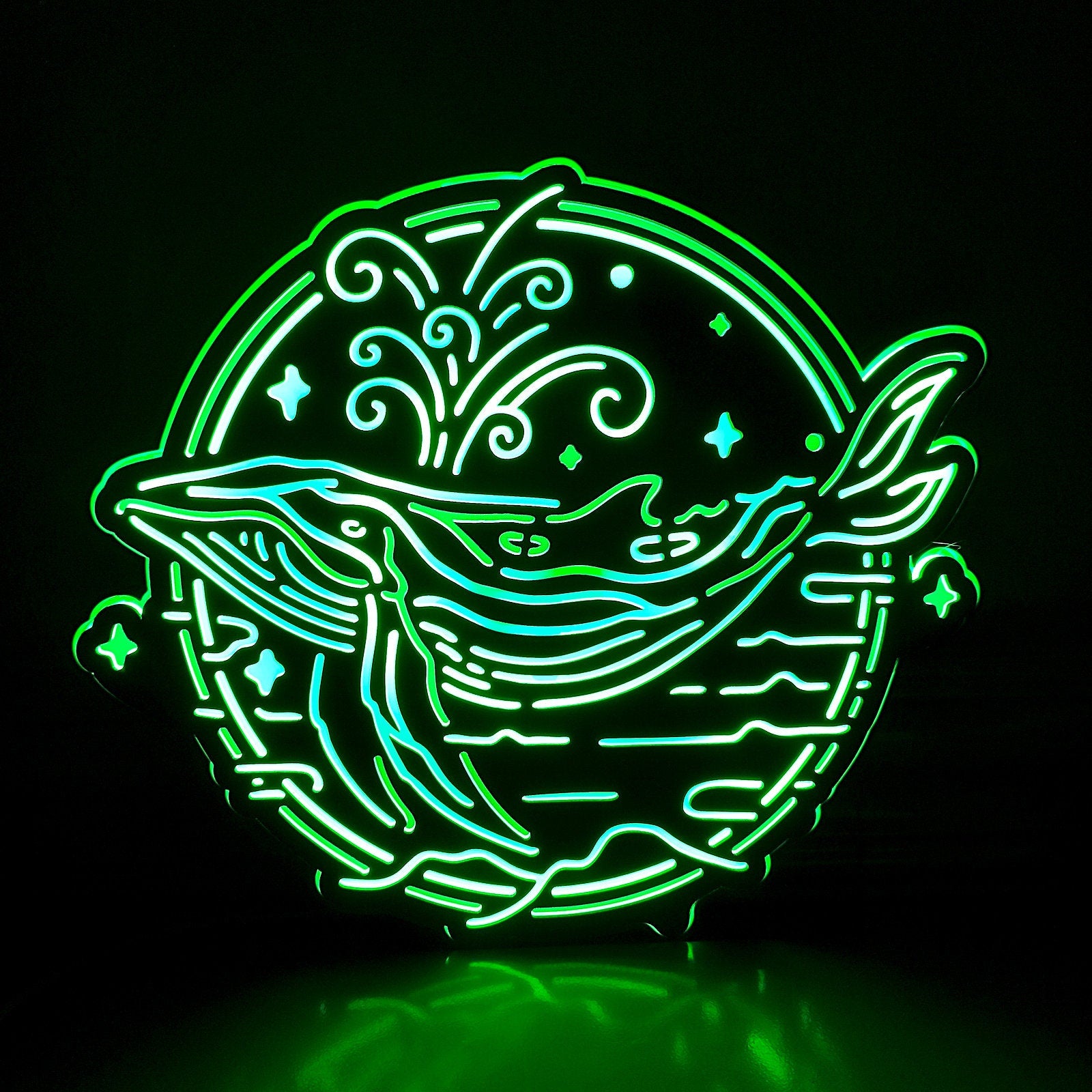 Ocean Whale Neon Like Sign, Whale Led Lightbox, Blue Whale Led Light, Whale Neon Light Wall Decor, Ocean Led Sign, Whale Led Night Light