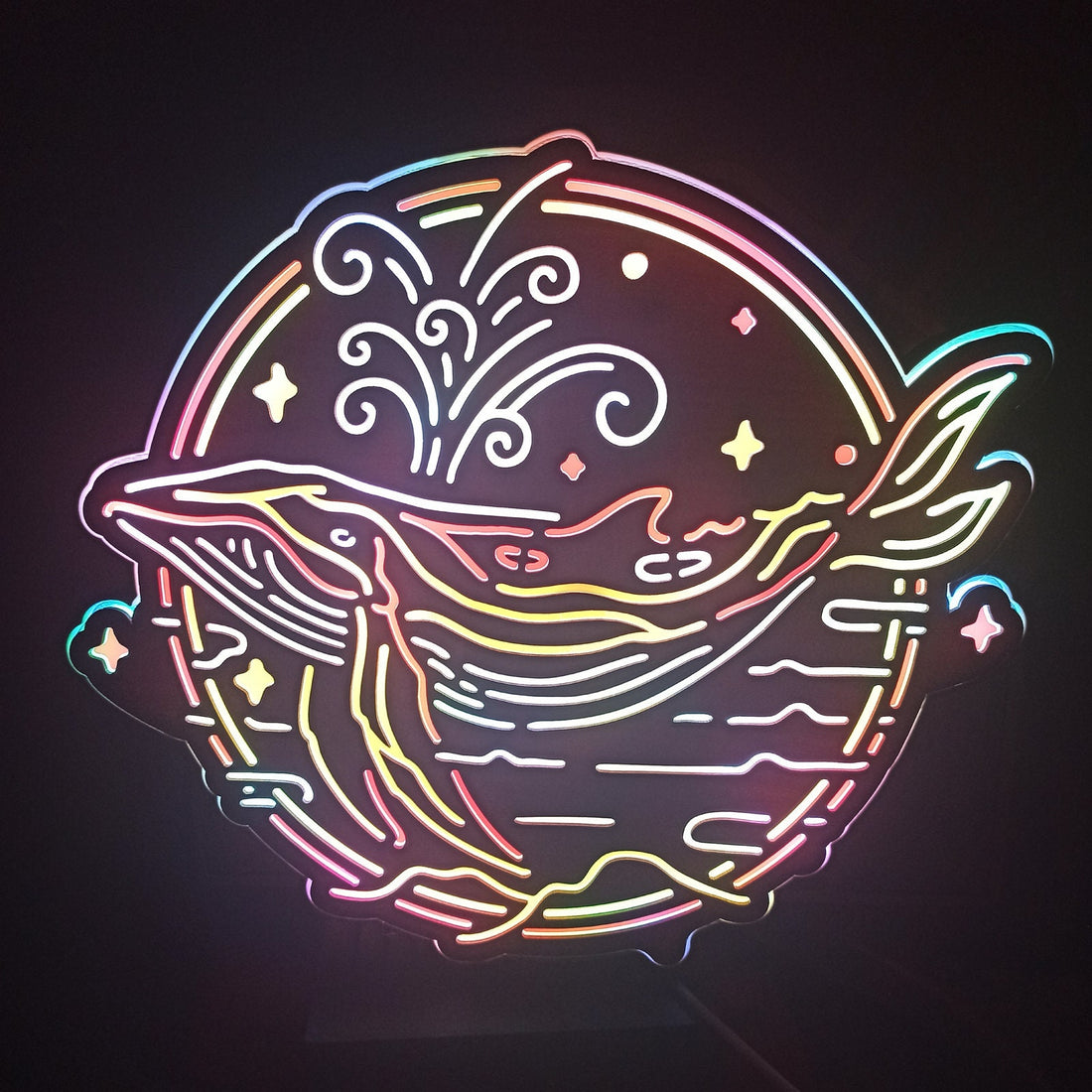 Ocean Whale Neon Like Sign, Whale Led Lightbox, Blue Whale Led Light, Whale Neon Light Wall Decor, Ocean Led Sign, Whale Led Night Light