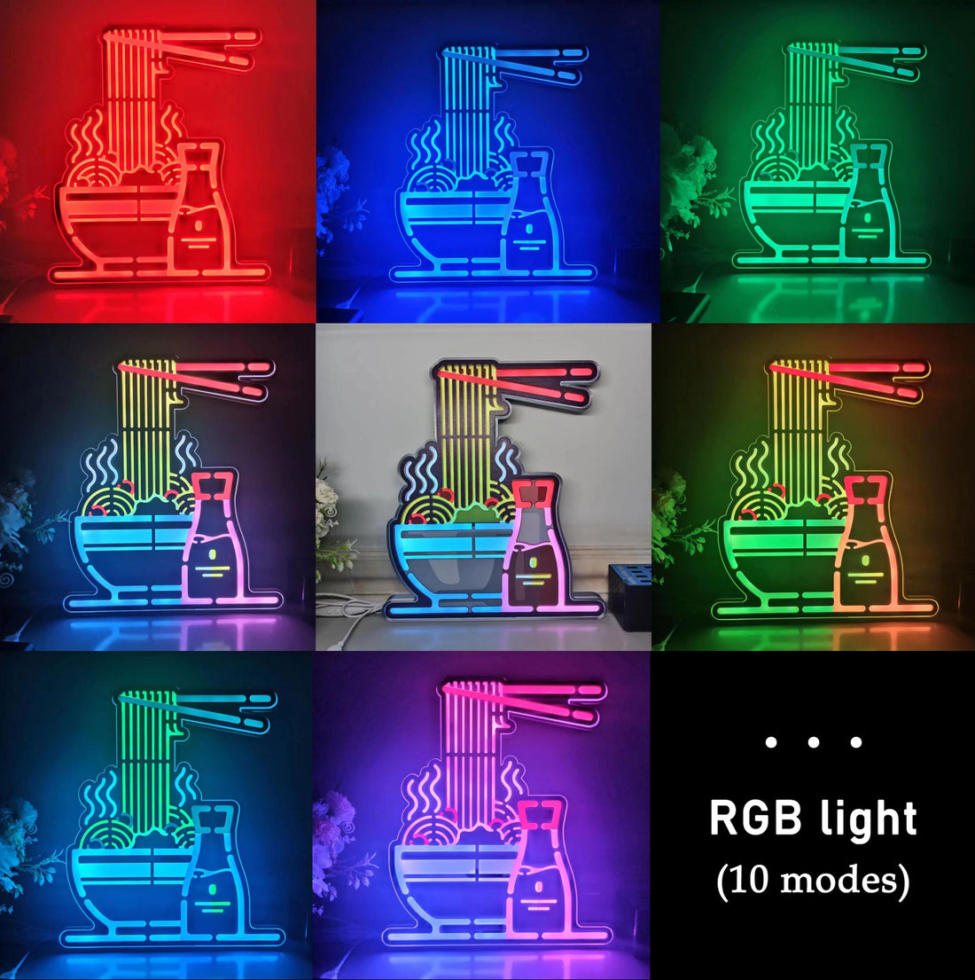 Ramen Noodle Lightbox, Japanese Ramen Table Lamp, Noodle Night Light, Food Neon Sign, Kitchen, Mancave Decor, Noodles Food Wall Art Decor