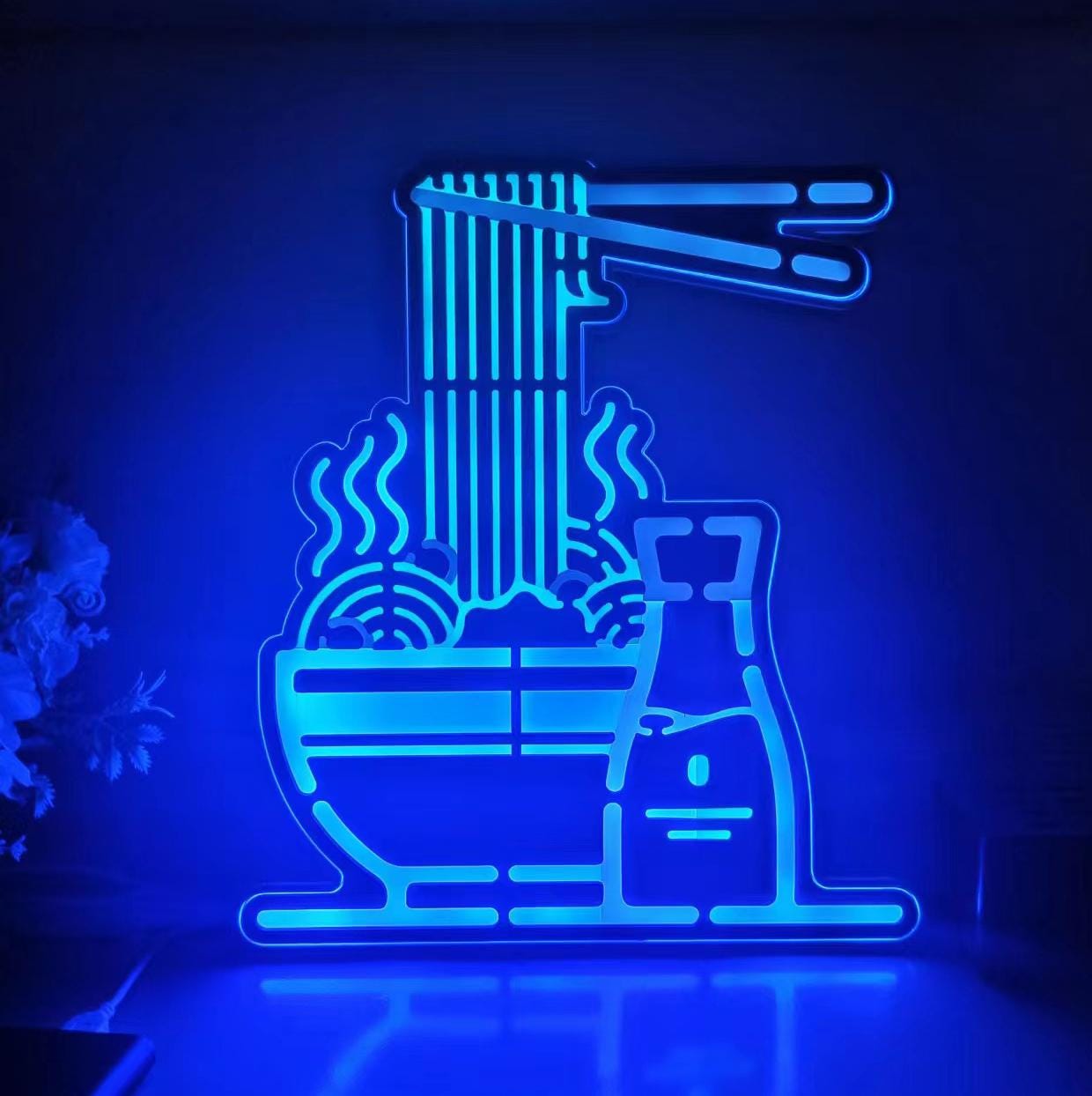 Ramen Noodle Lightbox, Japanese Ramen Table Lamp, Noodle Night Light, Food Neon Sign, Kitchen, Mancave Decor, Noodles Food Wall Art Decor
