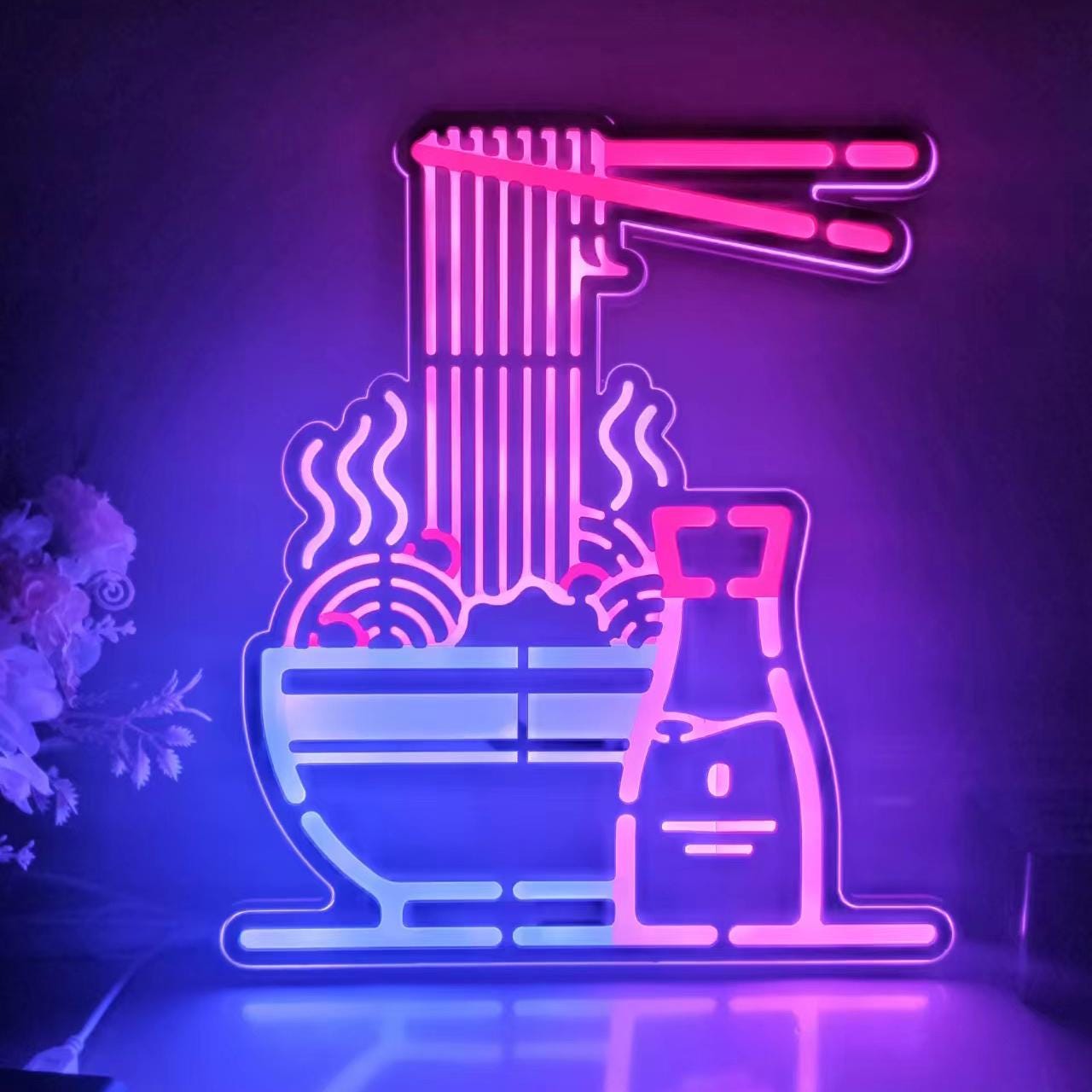 Ramen Noodle Lightbox, Japanese Ramen Table Lamp, Noodle Night Light, Food Neon Sign, Kitchen, Mancave Decor, Noodles Food Wall Art Decor