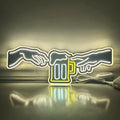 Hand of God Led Beer Mug Sign, Beer Mug Wall Art Neon, Home Bar Neon Sign, Led Light Box, Desktop Decoration, Wall Hangings, Man Cave Light