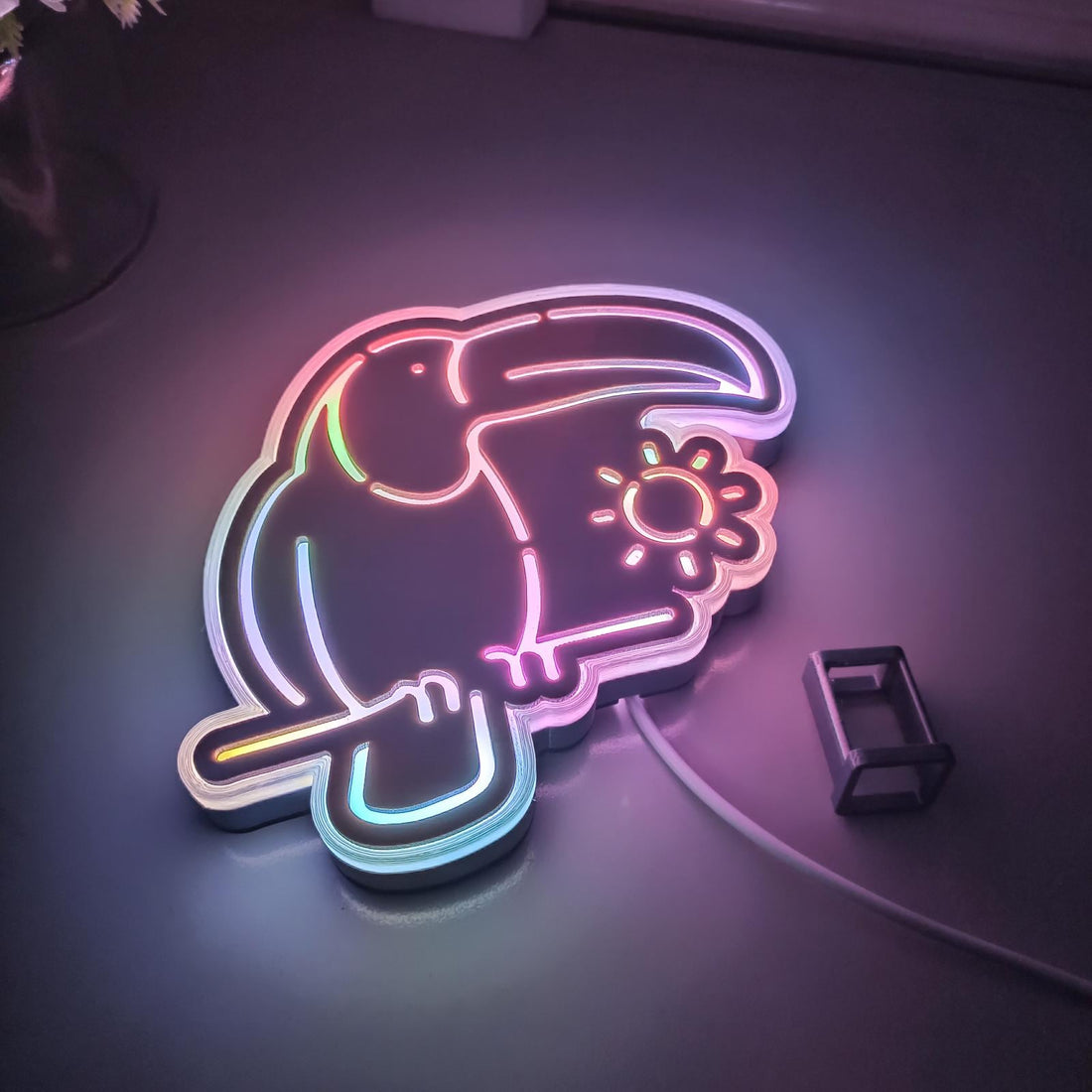 Toucan Led Light Box, Bird Wall Art Decor, Personalized Light Sign, Neon-like Desktop Decorations, Bedroom Decor, Gift For Nature Lovers