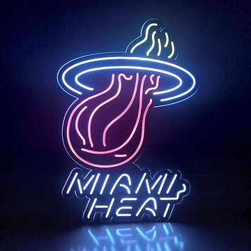 Miami Heat LED Light Box - Basketball Team Sign, Sports Bar Wall Decor, Man Cave Gift, Father's Day Present for Him