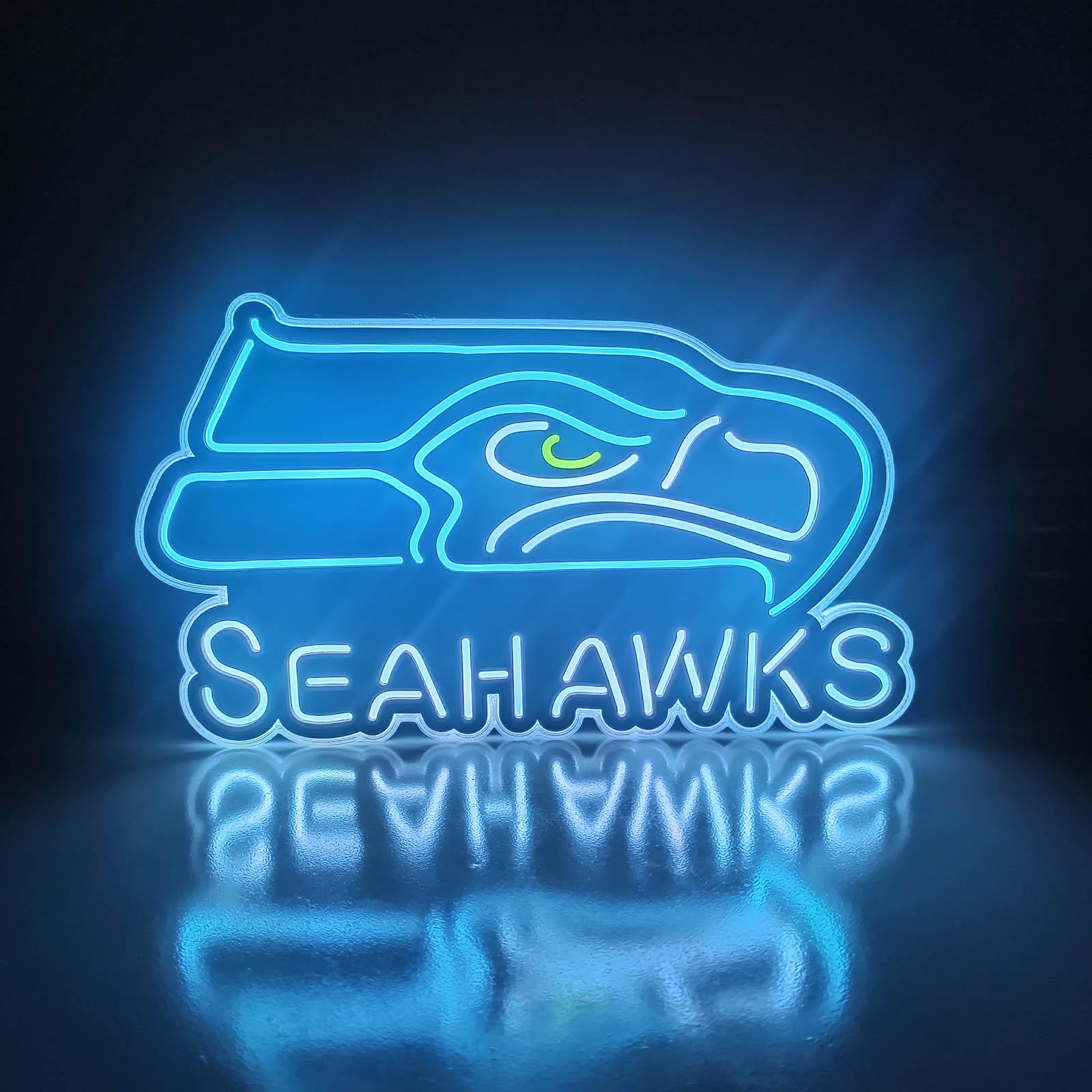 Seattle Seahawks LED Light Box - Football Team Sign, Sports Bar Wall Art, Gift for Him, Father's Day