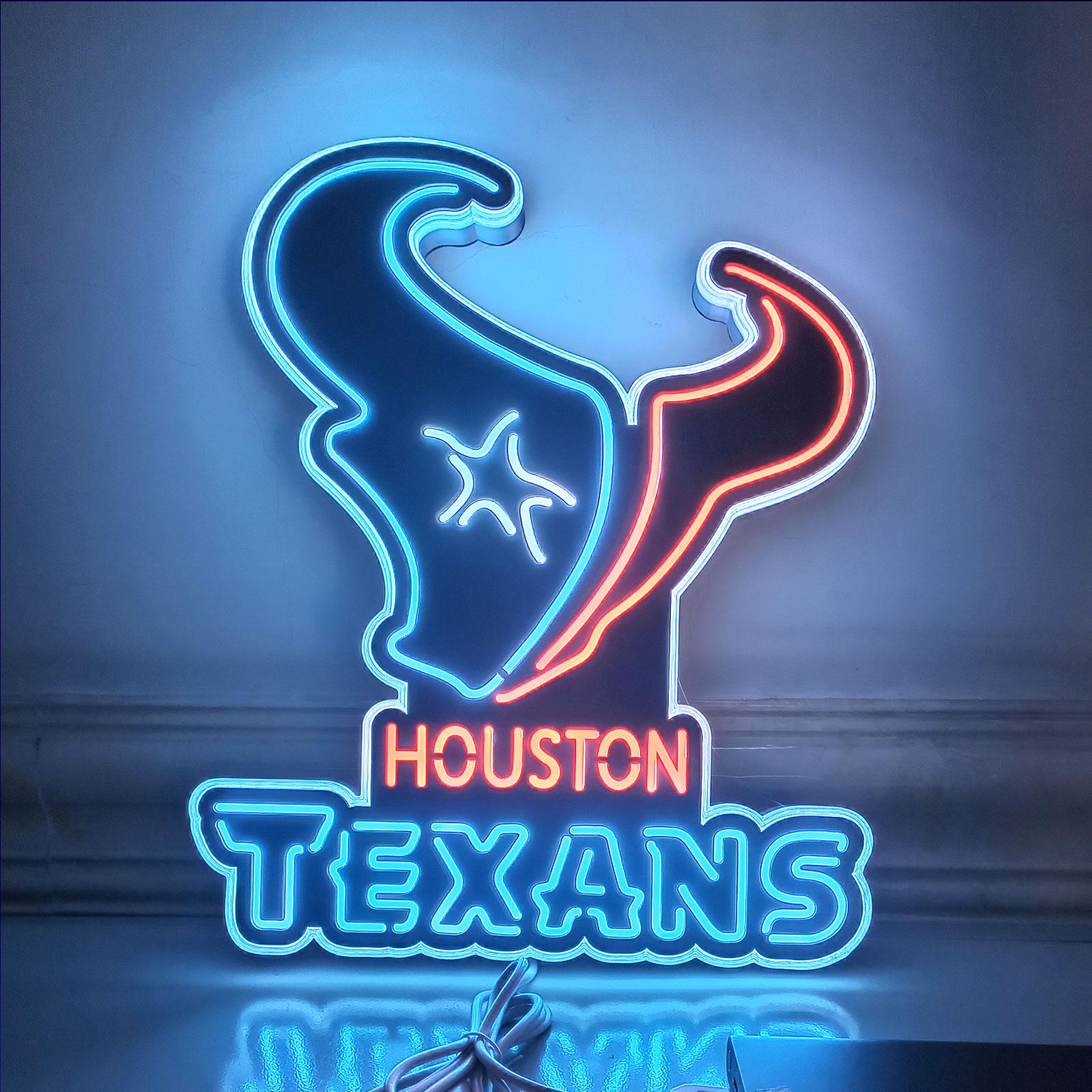 Houston Texans LED Light Box - Football Team Sign, Sports Fans Gift, Man Cave Wall Hanging Decor