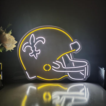 New Orleans Saints Helmet LED Light - Football Team Sign, Man Cave Decor, Desktop Neon Gift for Fans