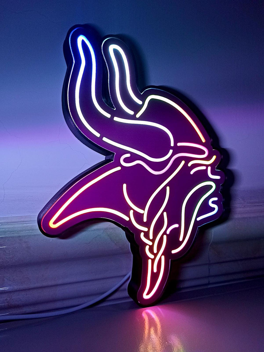 Minnesota Vikings LED Light Sign - Football Team Neon Decor, Sports Gift for Dad, Man Cave Wall Art