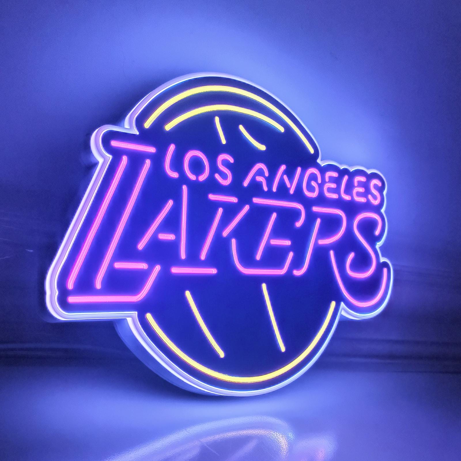 Los Angeles Lakers LED Light Box - Basketball Team Sign, Sports Bar Wall Decor, Man Cave Gift for Him