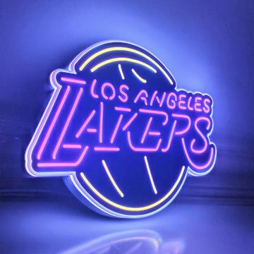 Los Angeles Lakers LED Light Box - Basketball Team Sign, Sports Bar Wall Decor, Man Cave Gift for Him