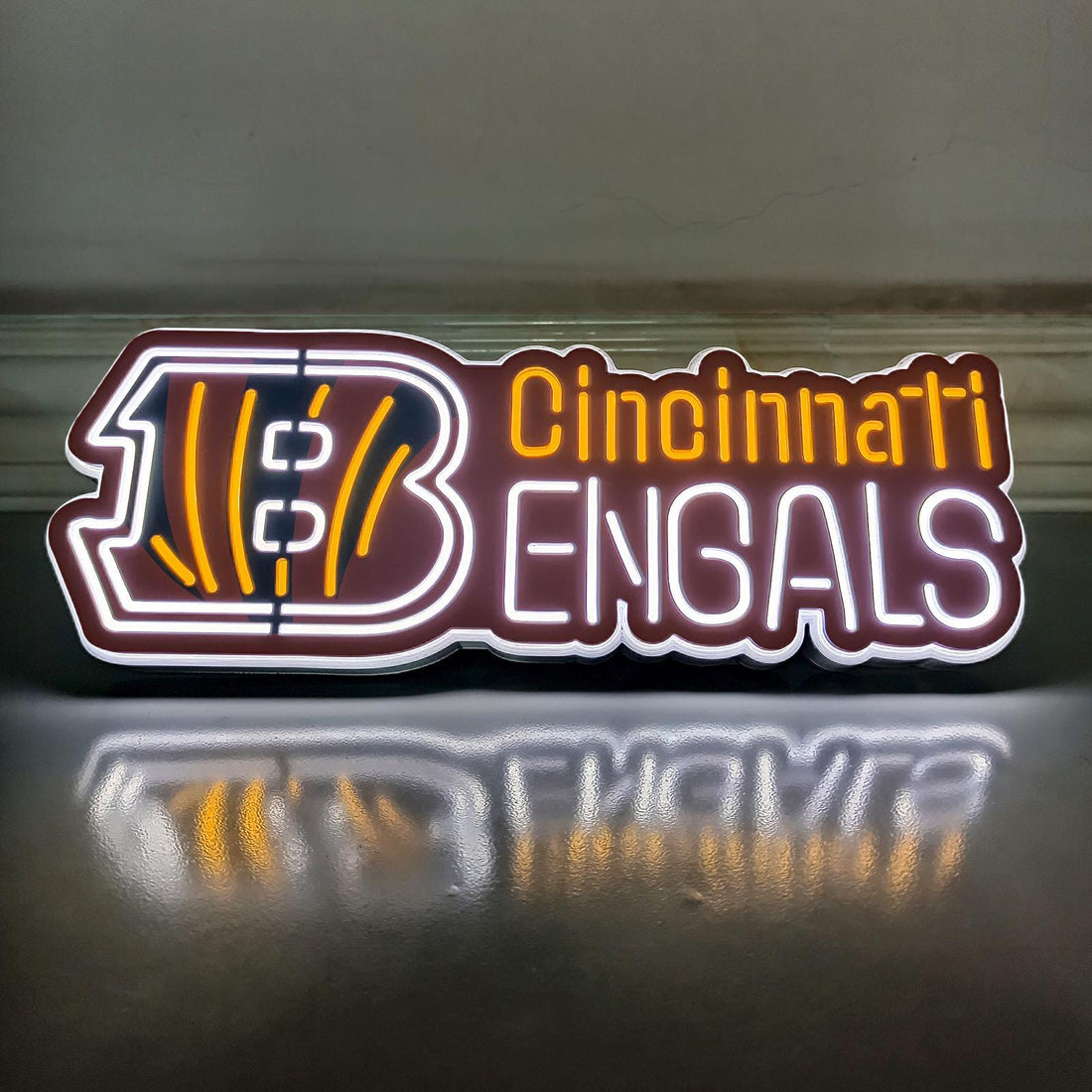 Cincinnati Bengals LED Light Box - Football Team Neon Sign, Man Cave Decor, Sports Fan Gift for Him