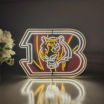 Bengals Tiger Led Light | Desktop Decorations | Wall Hangings | Man Cave Light, Football Sports Gift, Gift for Him, Father's Day Gift
