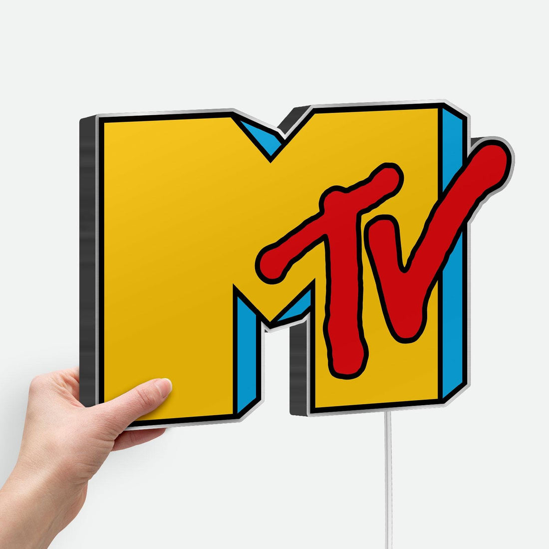 Music Television LED Light Sign, MTV Logo Sign for Music Record Room Beer Bar Wall, Recording Studio Decor Gifts