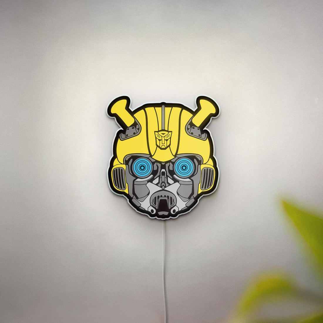 Transformers Bumblebee LED Wall Light - Autobots Gaming Room Decor for Man Cave & Bedroom, Movie-Themed Gamer Gift