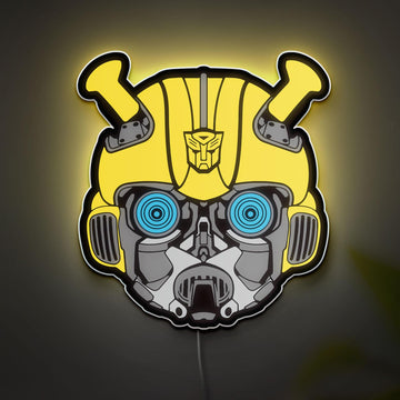 Transformers Bumblebee LED Wall Light - Autobots Gaming Room Decor for Man Cave & Bedroom, Movie-Themed Gamer Gift