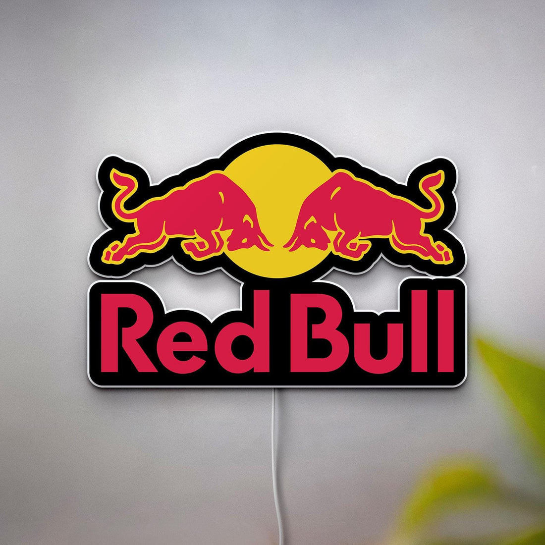 Red Bull LED Sign, Energy Drink Wall Art, Red Bull Light, Red Bull Racing Sign for Man Caves, Garage, Bars