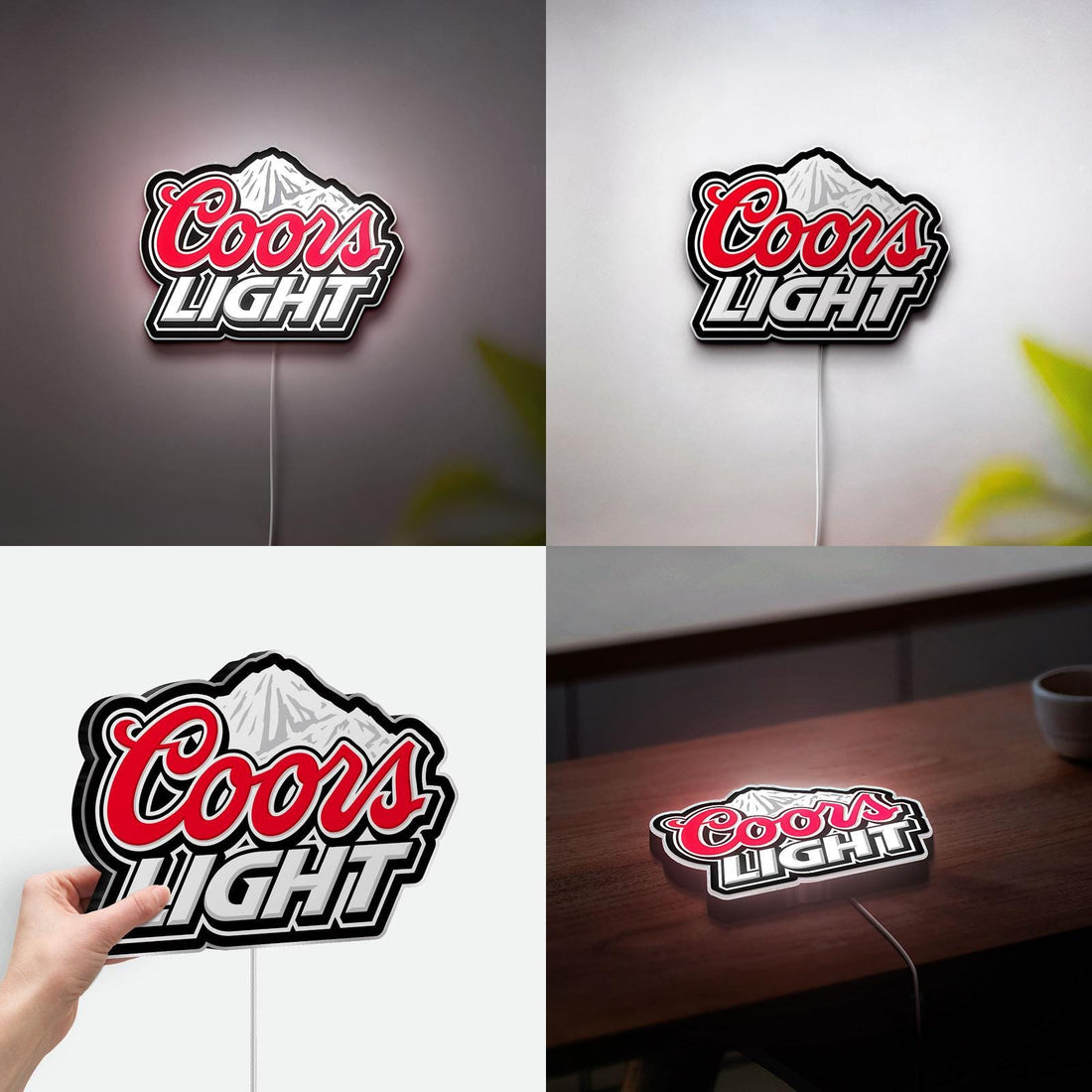 Vintage Coors Light LED Bar Sign, 3D Printed Retro Beer Sign Light, Sports Bar LED Light, Man Cave Beer Decor, Party Lighting, Home Wall Art