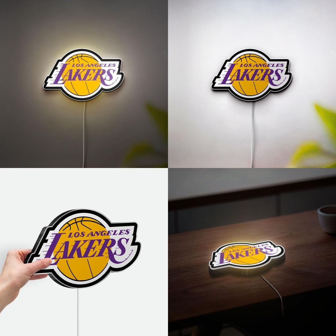 Handmade LA Lakers 3D Logo Night Light, Custom Lakers 3D Illuminated Sign Lamp, NBA Victory Glow Decor, Basketball Fan Gift, Sports Wall Art