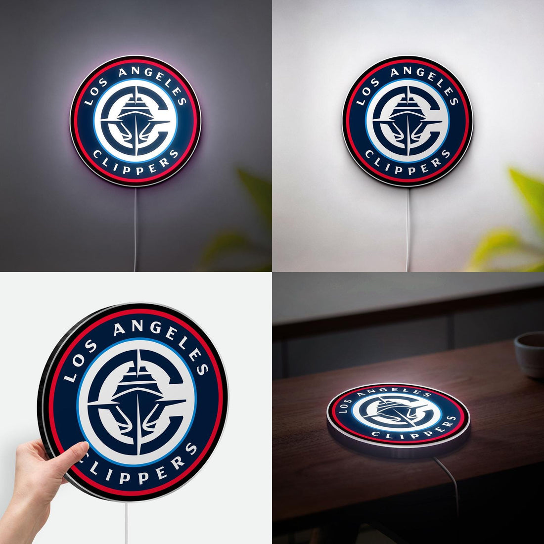 LA Clippers 3D Illuminated Logo Lamp, LA Basketball Ship LED Wall Art, Clippers Logo Night Light, Man Cave & Game Room Decor