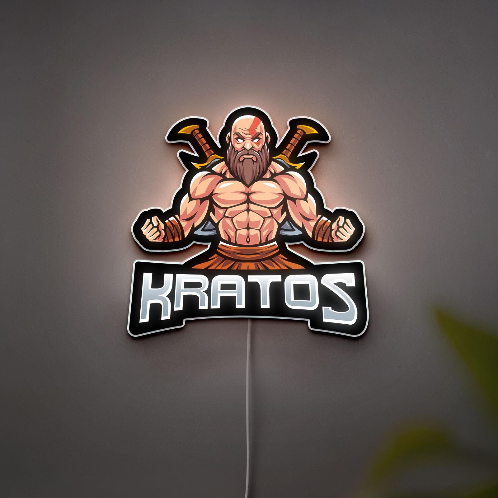Kratos Figure 3D LED Lightibox, God Of War Led Sign, Night Light, Personalized Warrior Desk Lamp, Gaming Room LED Decor, Gamer Gift