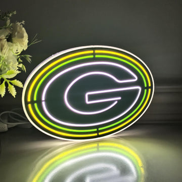 Green Bay Packers LED Light Box - Football Team Sign, Desktop Wall Decor, Sports Fan Gift for Men