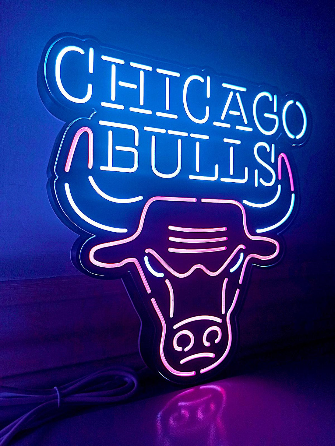 Chicago Bulls LED Light Box - Basketball Team Sign, Man Cave Wall Art, Sports Fan Gift for Him