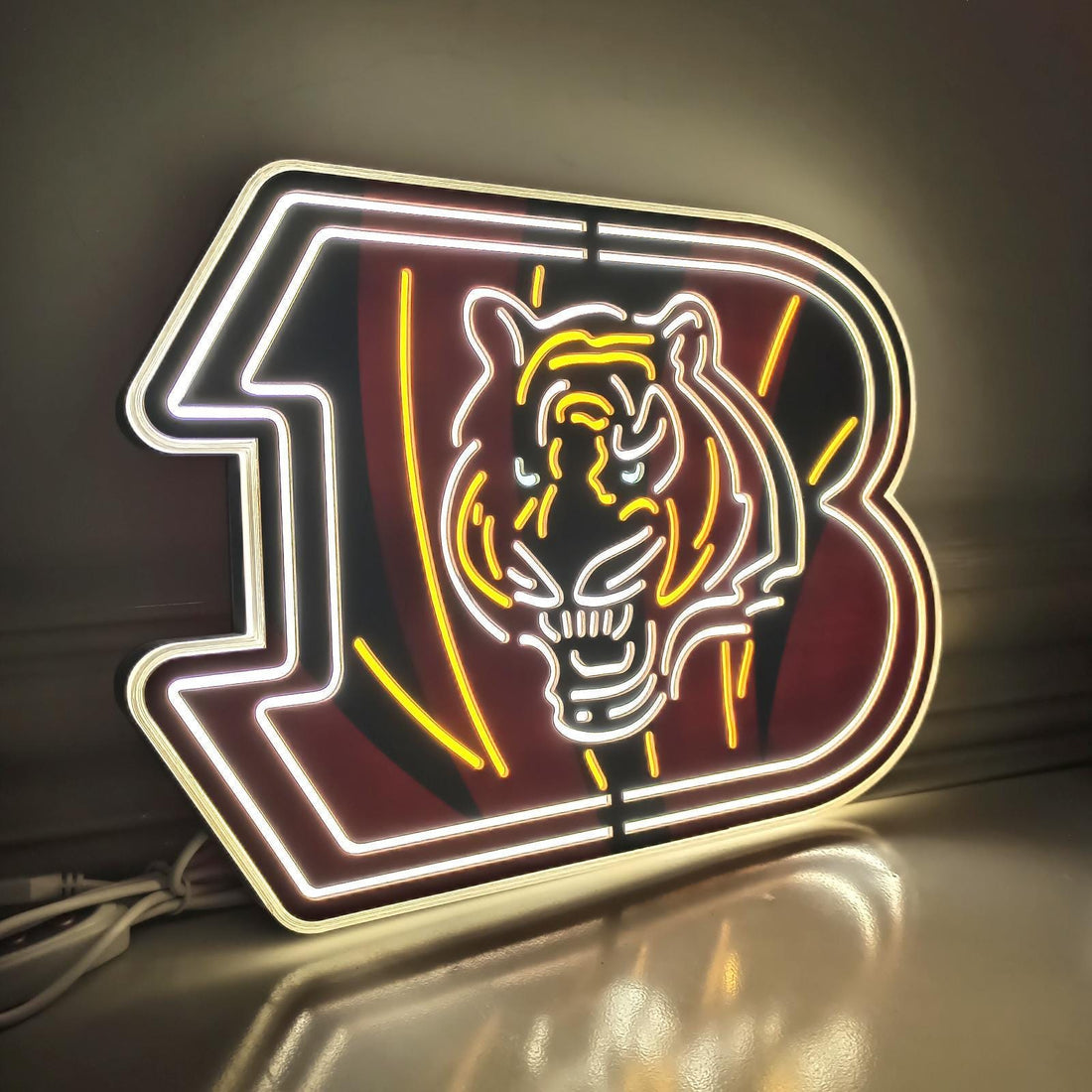 Bengals Tiger Led Light | Desktop Decorations | Wall Hangings | Man Cave Light, Football Sports Gift, Gift for Him, Father's Day Gift