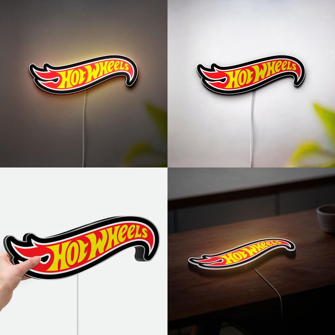Hot Wheels Sign LED Lightbox, Toy Car Lovers Wall Art, Kid Room Decor Lamp, Great for placing in toy stores, shopping malls, or toy fairs