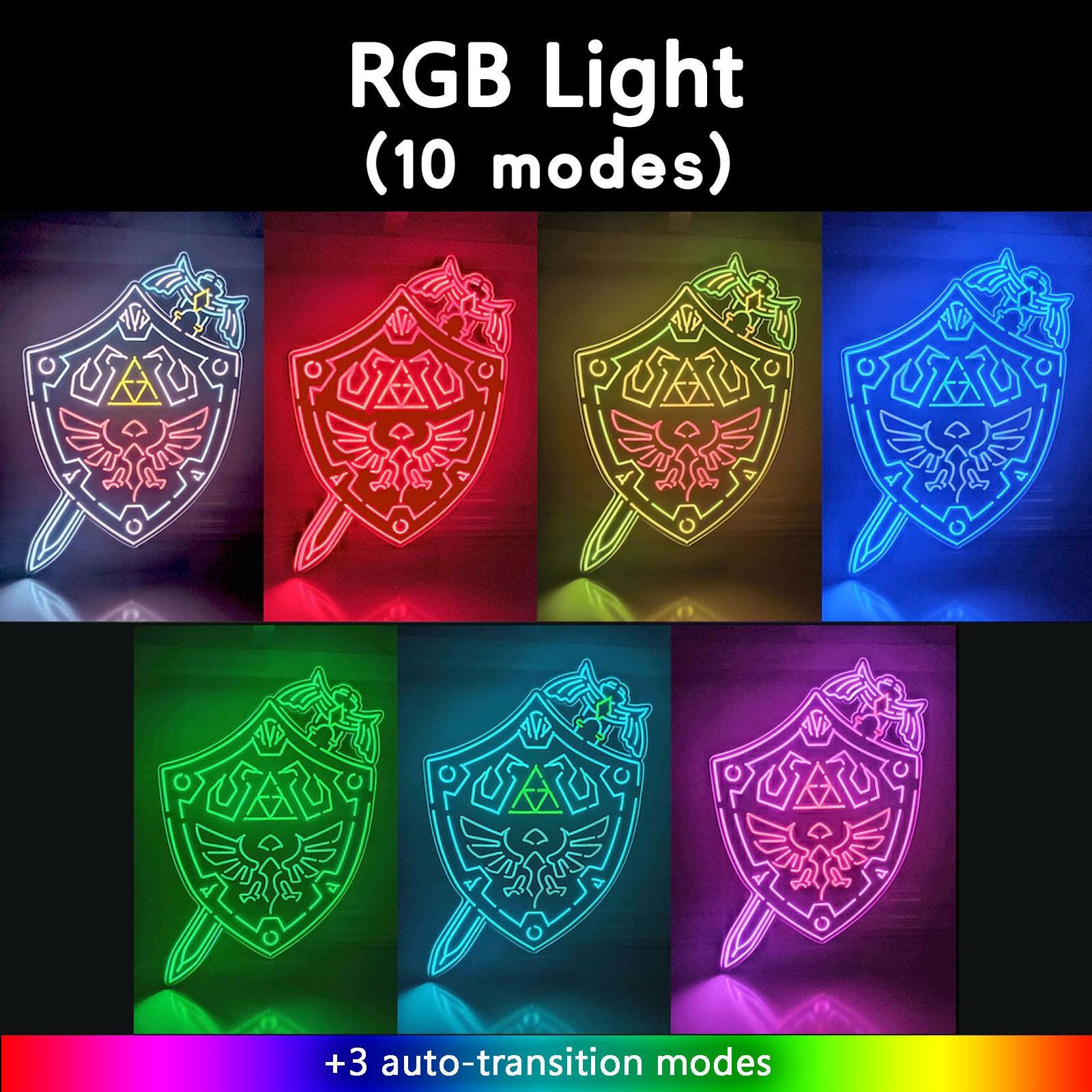 Master Sword Hylian Shield Led Light, Master Sword Hylian Shield Decor, Master Sword Hylian Shield Ornaments, Legend Of Zelda Wall Art