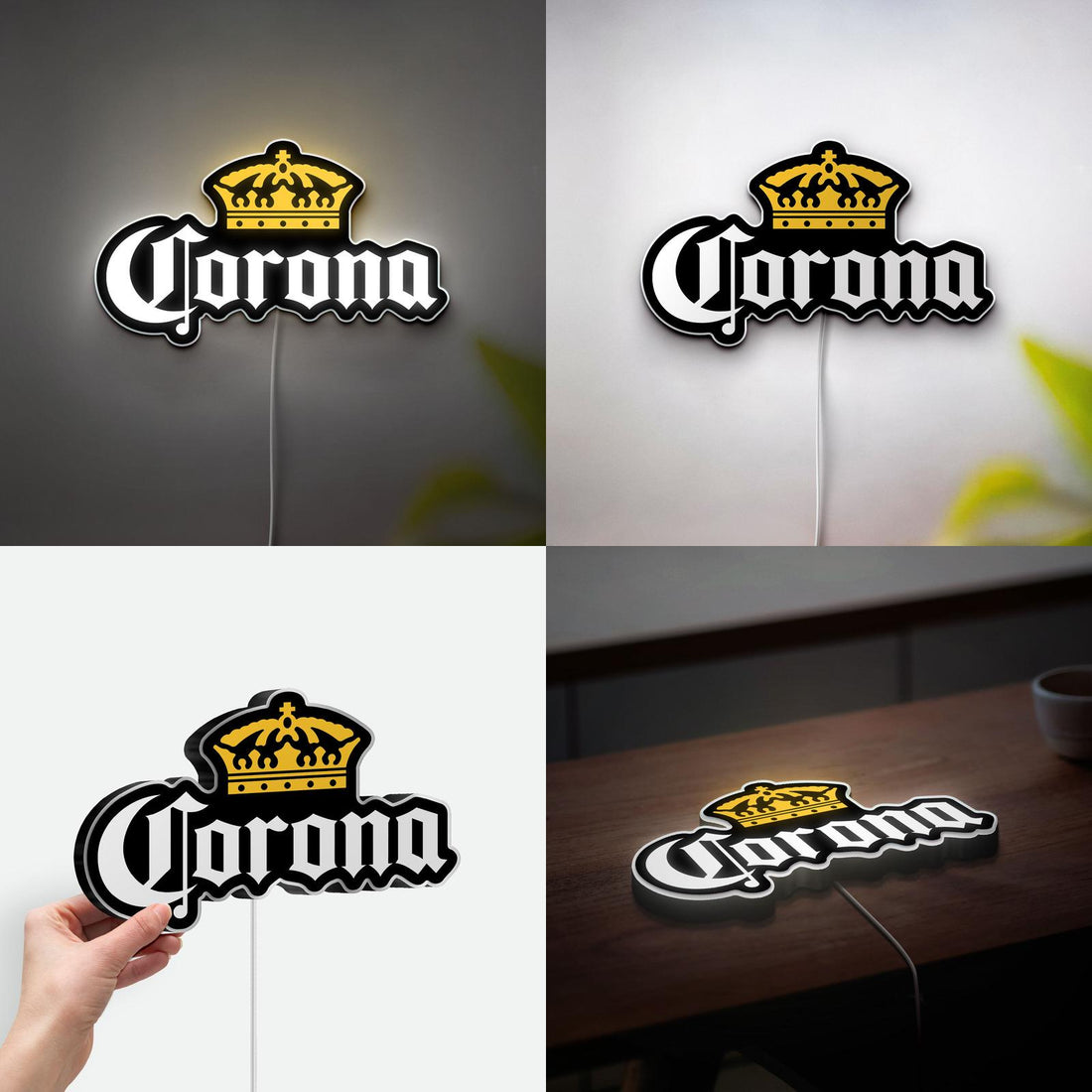 CORONA Beer Logo Light Box for Bars, Parties, and Festivals, LED Bar Sign, 3D Beer Sign, Bar Wall Decor, Sports Events Decor, Man Cave