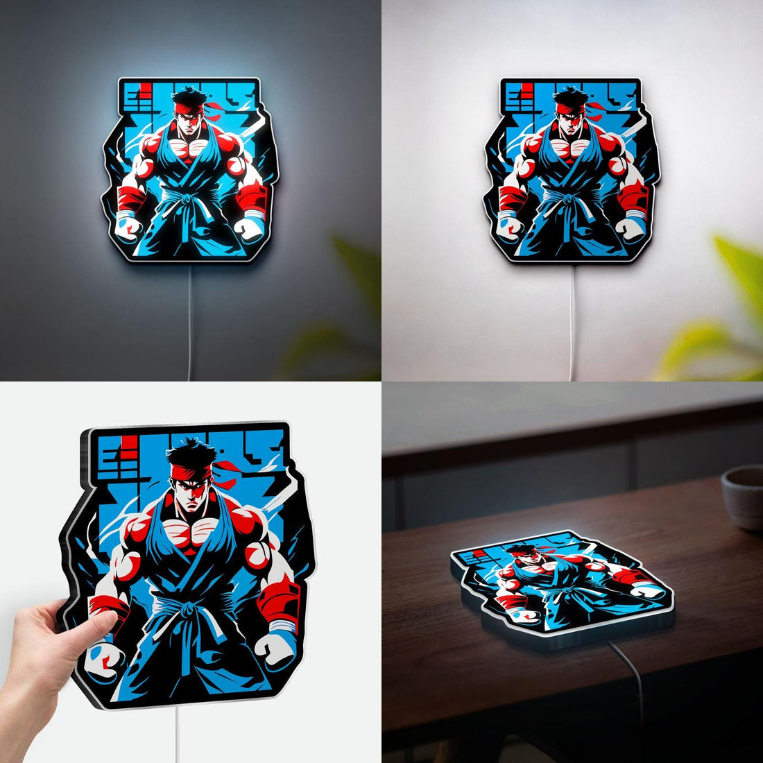 Street Fighter 3D LED Light Box - Retro Arcade Gaming Decor, Martial Arts Sign Light, Anime Fan Gift, Gaming Setup, Man Cave