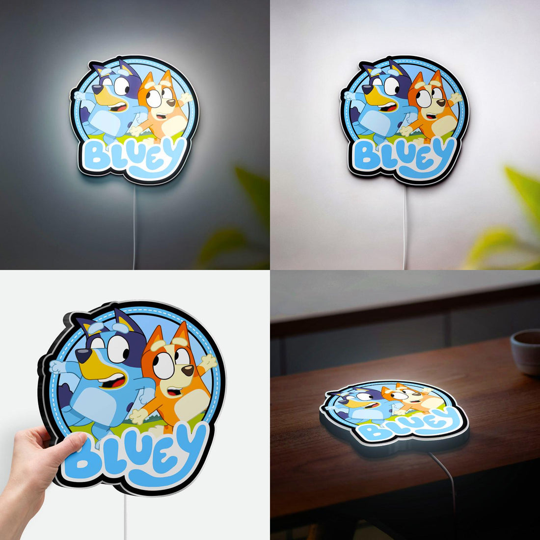 Bluey & Bingo 3D Printed Night Light, Bluey Cartoon Character LED Lamp, 3D Printed Kids Gift, Playroom or Birthday Party Decoration