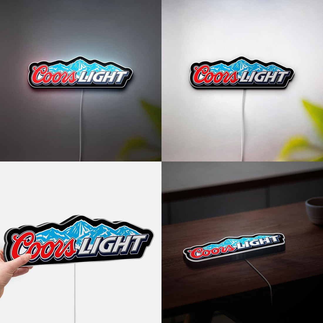 Custom Coors Light Mountain Logo Light Box - 3D Illuminated Sign, LED Bar Sign, 3D Beer Sign, Bar Wall Decor, Sports Events Decor, Man Cave