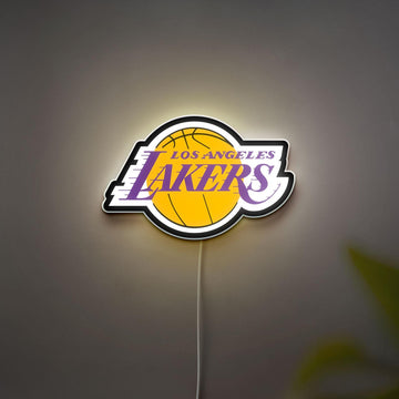 Handmade LA Lakers 3D Logo Night Light, Custom Lakers 3D Illuminated Sign Lamp, NBA Victory Glow Decor, Basketball Fan Gift, Sports Wall Art