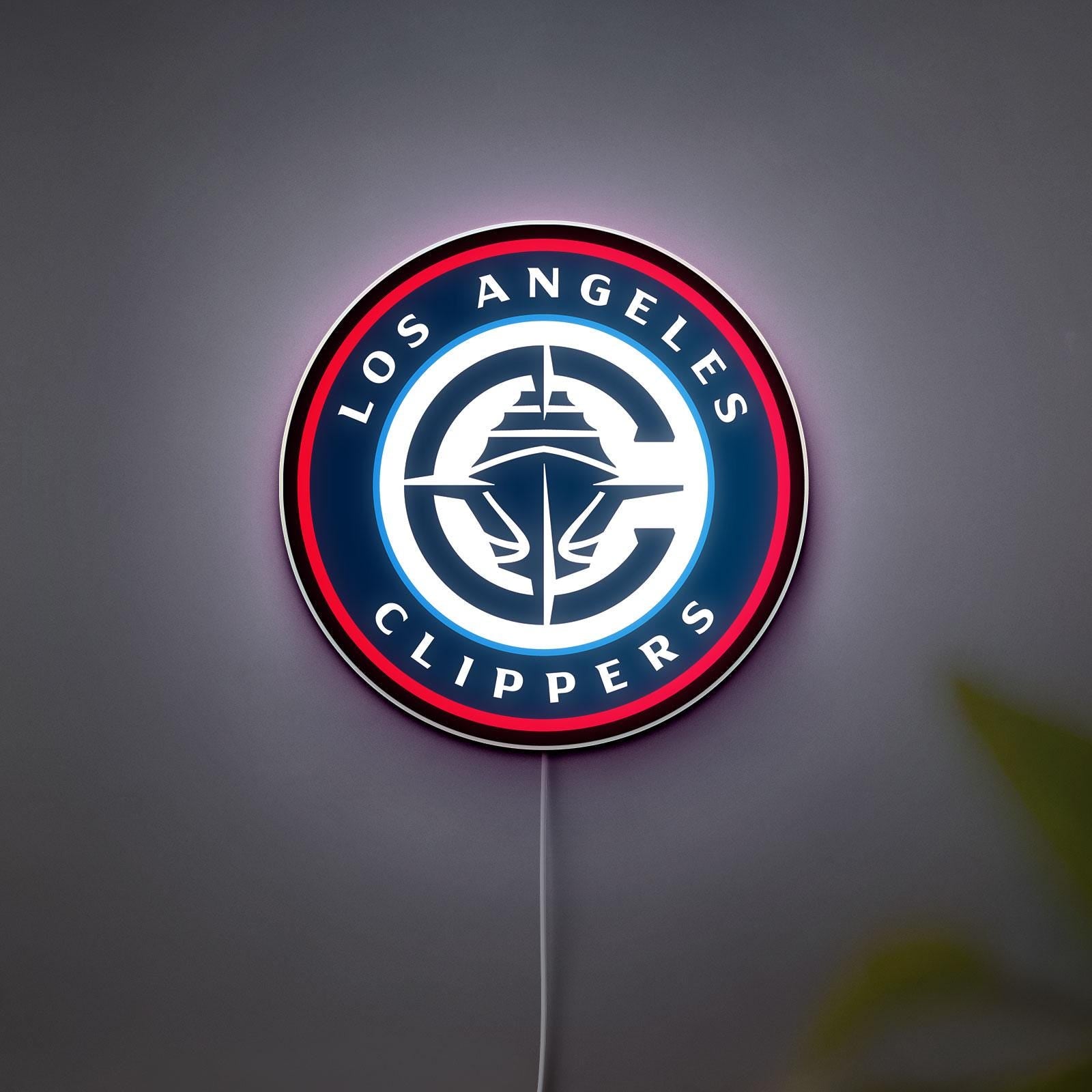 LA Clippers 3D Illuminated Logo Lamp, LA Basketball Ship LED Wall Art, Clippers Logo Night Light, Man Cave & Game Room Decor
